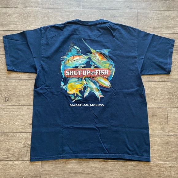 Fishing Men’s T-Shirt ‘Shut Up And Fish’ Mazatlan Men’s XL - Picture 1 of 7